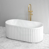 1500/1700Mm Roma Oval Bathtub Freestanding Acrylic Gloss White No Overflow Bathtubs