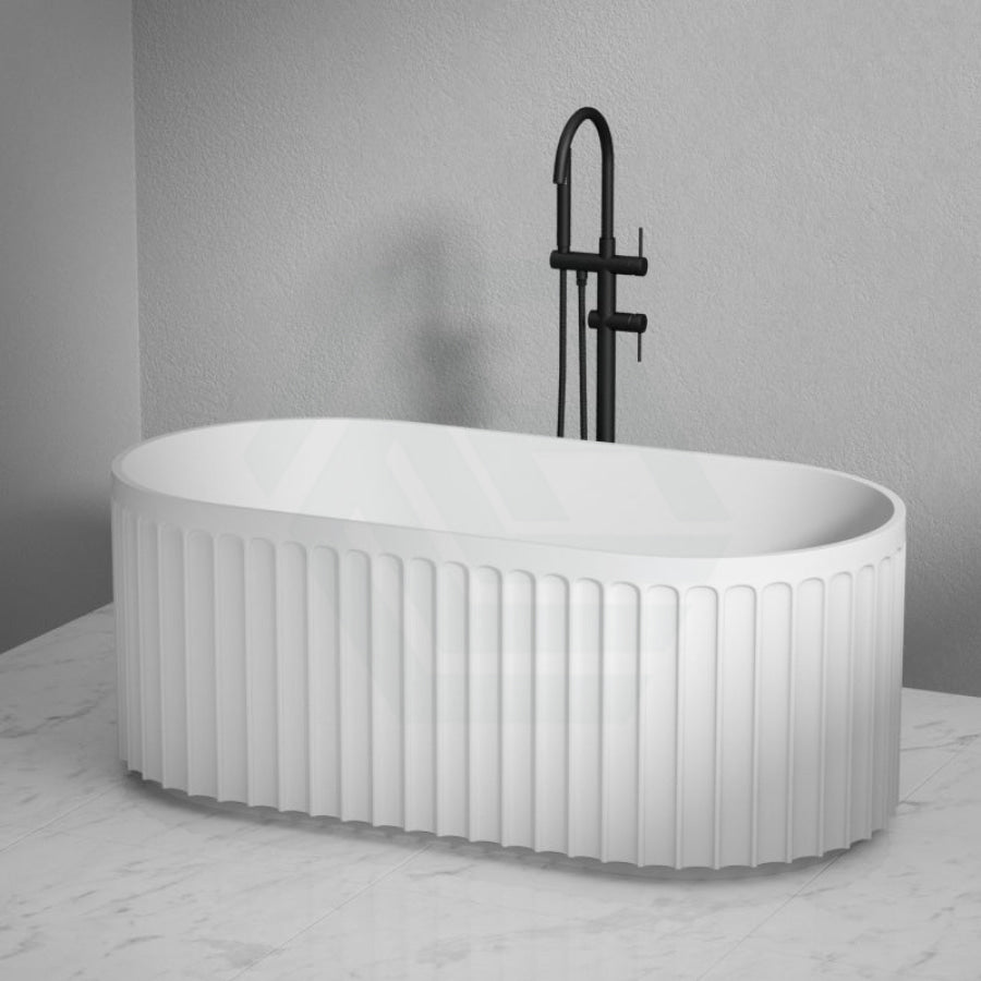 1500/1700Mm Roma Oval Bathtub Freestanding Acrylic Matt White No Overflow Gloss Bathtubs