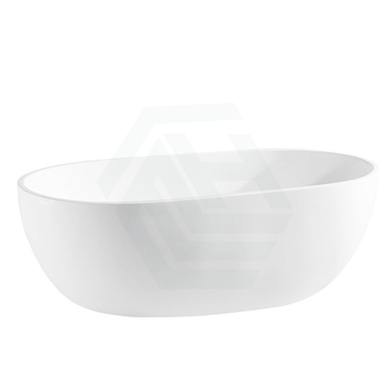 1500/1700Mm Stella Oval Bathtub Freestanding Acrylic Matt White No Overflow