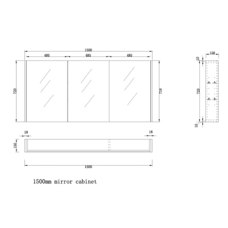 450/600/750/900/1200/1500Mm Matt White Pvc Filmed Shaving Cabinet With Copper Free Mirror Wall Hung