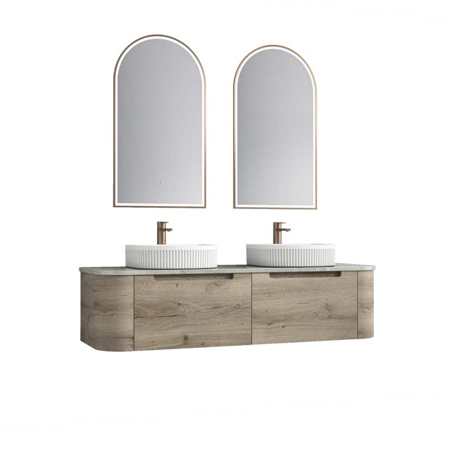 750 - 1800Mm Hamilton Wall Hung Curved Vanity Minimalistic Style Cabinet Only For Bathroom Matt