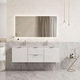 600-1500Mm Miami Standard Wall Hung Vanity Matt White Single/Double Bowls Pvc Cabinet Only For