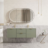 600-1500Mm Miami Standard Wall Hung Vanity Olive Green Single/Double Bowls Pvc Cabinet Only For