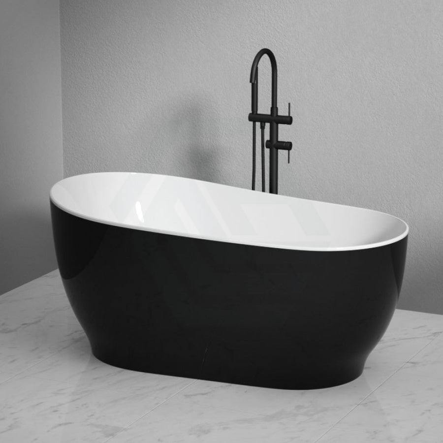 1500mm Cannes Bathtub Freestanding Gloss White and Black