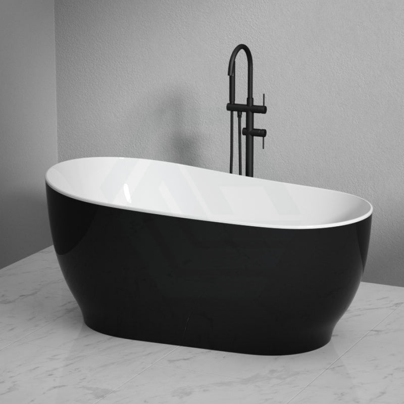 1500mm Cannes Bathtub Freestanding Gloss White and Black