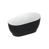 1500Mm Cannes Ultra-Slim Bathtub Freestanding Gloss White And Black Acrylic No Overflow