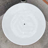 1500Mm Sunshine Groove Freestanding Bathtub Round Gloss White No Overflow Bathtubs