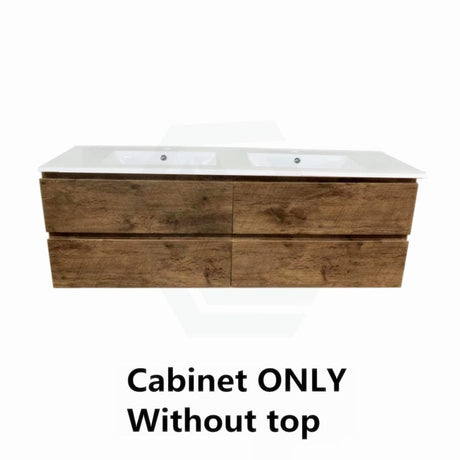 600-1500Mm Wall Hung Bathroom Floating Vanity Dark Oak Wood Grain Pvc Filmed Drawers Cabinet