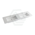 1500X460X135Mm Poly Top For Bathroom Vanity Double Bowls Matt White 1 Tap Hole No Overflow Tops