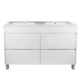 600-1500Mm Freestanding Bathroom Floor Vanity Matt White Pvc Filmed Drawers Cabinet Only &