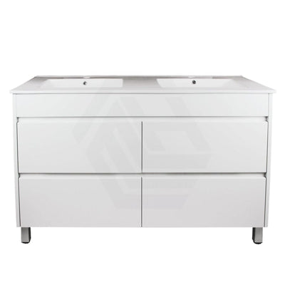 600-1500Mm Freestanding Bathroom Floor Vanity Matt White Pvc Filmed Drawers Cabinet Only &