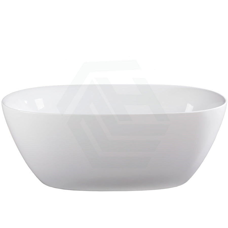 1500X750X590Mm Stella Oval Bathtub Freestanding Acrylic Gloss White No Overflow