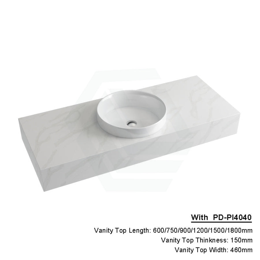 150Mm Dolce Tree Stone Top Calacatta Quartz With Inset Basin 1200X460Mm Single Bowl / Pd-Pi4040