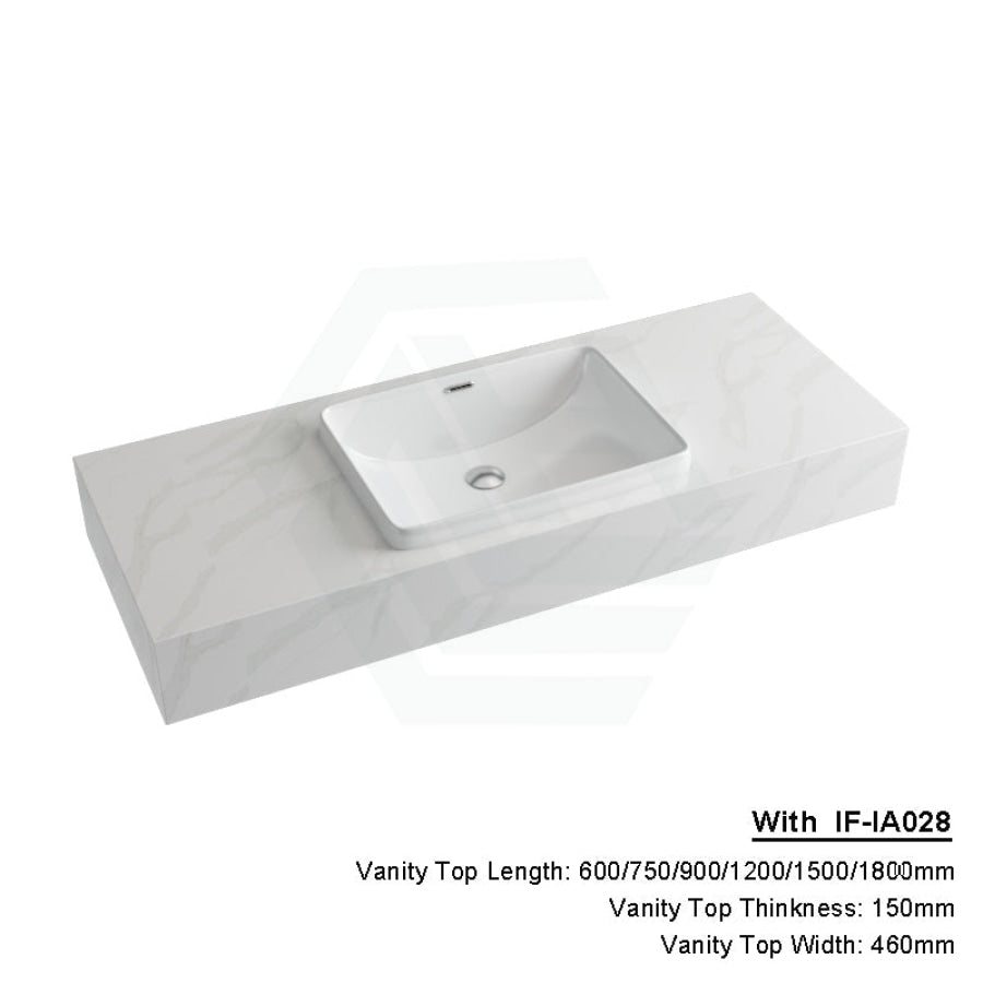 150Mm Dolce Tree Stone Top Calacatta Quartz With Inset Basin 600X460Mm / If-Ia028 (450X330Mm) Vanity