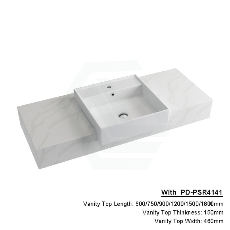 150Mm Dolce Tree Stone Top Calacatta Quartz With Semi-Recessed Basin 600X460Mm / Pd-Psr4141