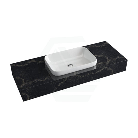 150mm Gloss Black Swan Stone Top Calacatta Quartz With Inset Basin