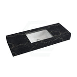 150Mm Gloss Black Swan Stone Top Calacatta Quartz With Undermount Basin Vanity Tops