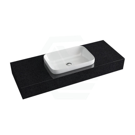 150mm Gloss Black Stone Top Calacatta Quartz With Inset Basin