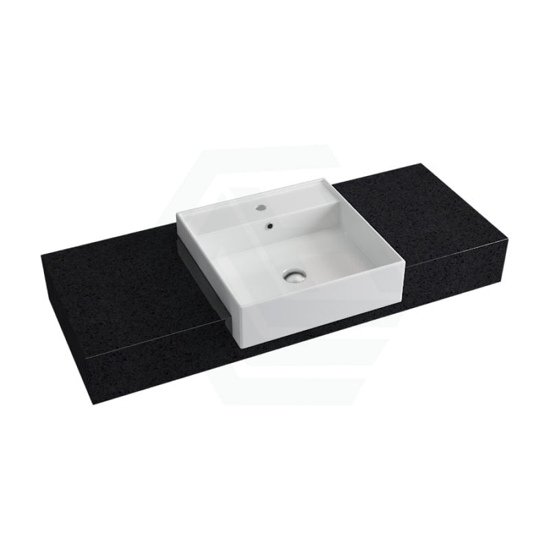 150mm Gloss Black Stone Top Quartz With Semi-Recessed Basin