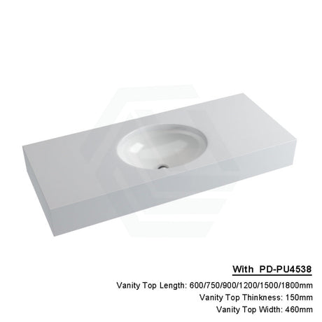 150Mm Gloss Silk White Stone Top Calacatta Quartz With Undermount Basin 1200X460Mm Single Bowl /