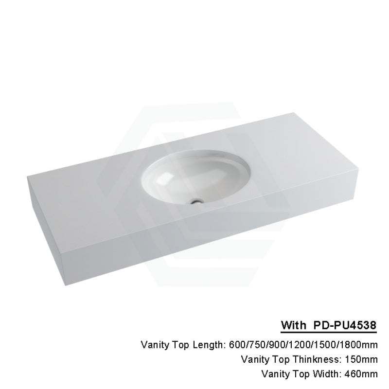 150Mm Gloss Silk White Stone Top Calacatta Quartz With Undermount Basin 1200X460Mm Single Bowl /