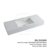 150Mm Gloss Silk White Stone Top Calacatta Quartz With Undermount Basin 600X460Mm / Pd-Pu5438