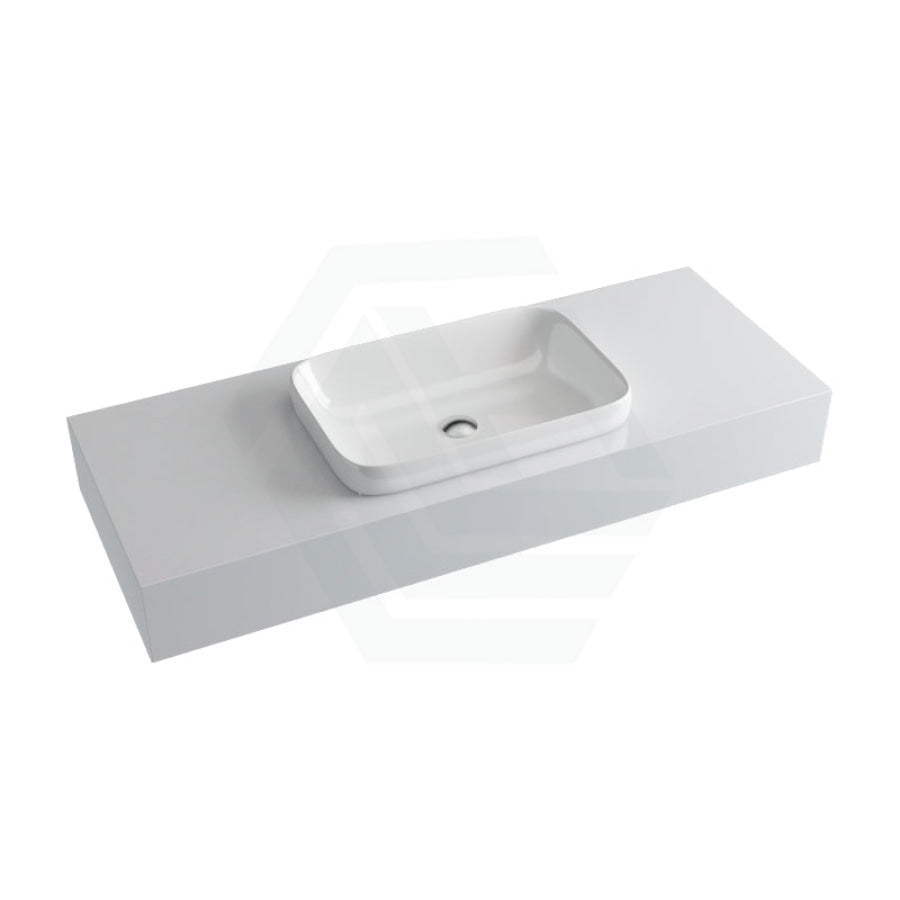 150mm Gloss Silk White Stone Top Quartz With Inset Basin