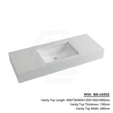 150Mm Gloss White Canvas Stone Top Calacatta Quartz With Undermount Basin 600X460Mm / Bs-U4532