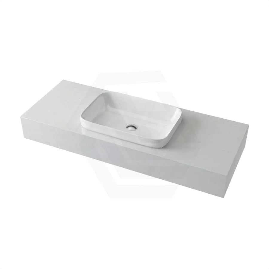 150Mm Gloss White Canvas Stone Top Quartz With Inset Basin Vanity Tops