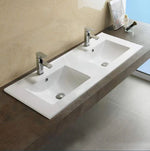 1510X460X180Mm Ceramic Top For Bathroom Vanity Double Bowls 2 Tap Holes Overflow Holes Tops