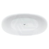 1550/1650Mm Fienza Sasso Oval Freestanding Bathtub Stone Matt White Integrated Overflow Bathtubs