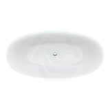 1550/1650Mm Fienza Sasso Oval Freestanding Bathtub Stone Matt White Integrated Overflow Bathtubs