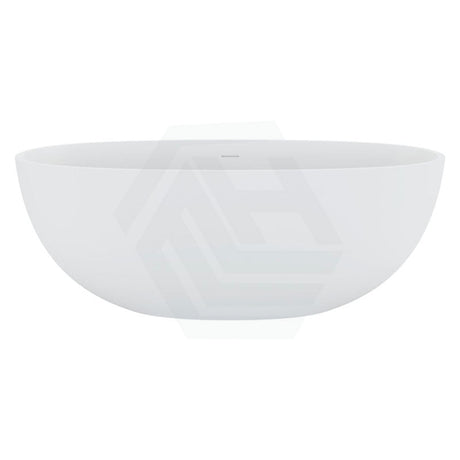 1550/1650Mm Fienza Sasso Oval Freestanding Bathtub Stone Matt White Integrated Overflow Bathtubs