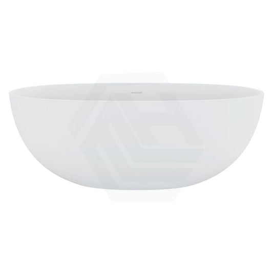 1550/1650Mm Fienza Sasso Oval Freestanding Bathtub Stone Matt White Integrated Overflow Bathtubs