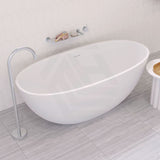 1550/1650Mm Fienza Sasso Oval Freestanding Bathtub Stone Matt White Integrated Overflow Bathtubs