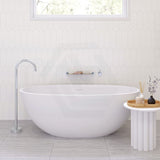 1550/1650Mm Fienza Sasso Oval Freestanding Bathtub Stone Matt White Integrated Overflow Bathtubs