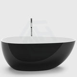 1690X775X585Mm Veda Freestanding Acrylic Gloss Black & White Bathtub Slim Edge No Overflow