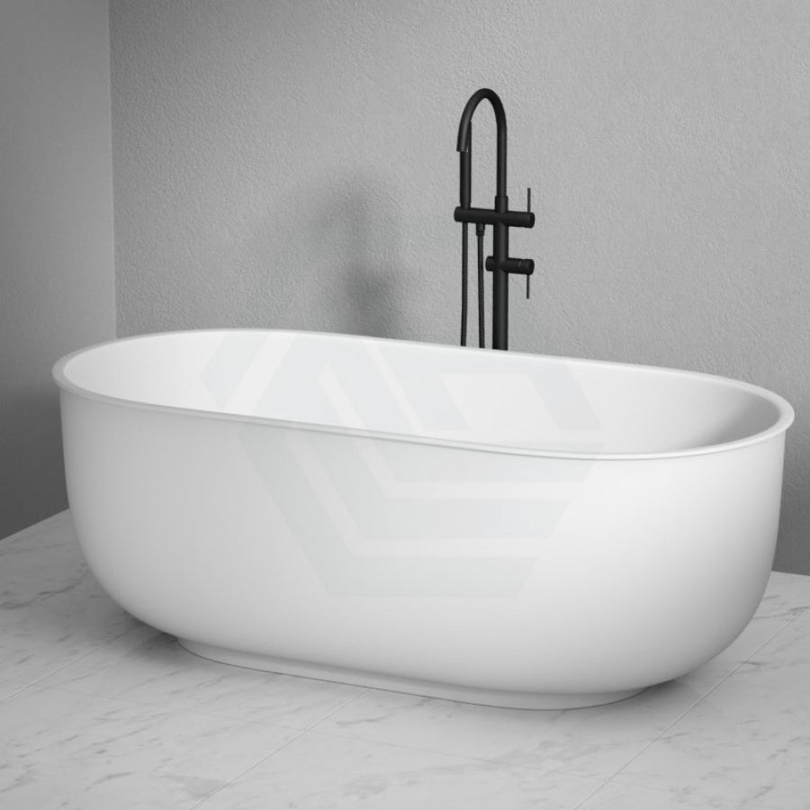 1700Mm Mayfair Classic Freestanding Bathtub Oval Matt White No Overflow Bathtubs