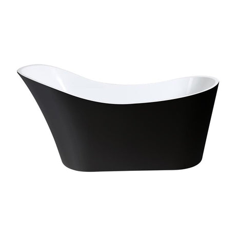 1700X730X835Mm Bevel Freestanding Acrylic Gloss Black & White Bathtub Special Shape No Overflow