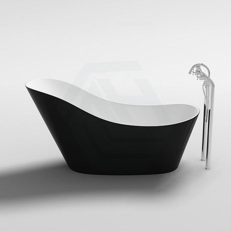 1700X730X835Mm Bevel Freestanding Acrylic Gloss Black & White Bathtub Special Shape No Overflow