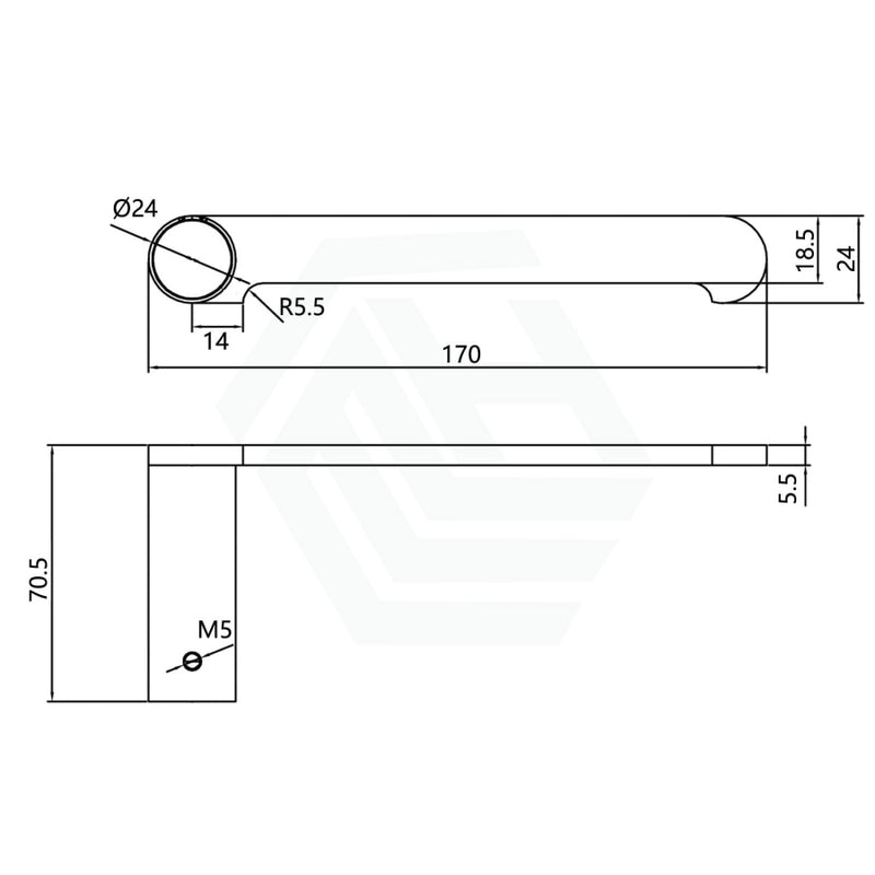 170Mm Brushed Nickel Toilet Paper Holder Wall Mounted Stainless Steel 304