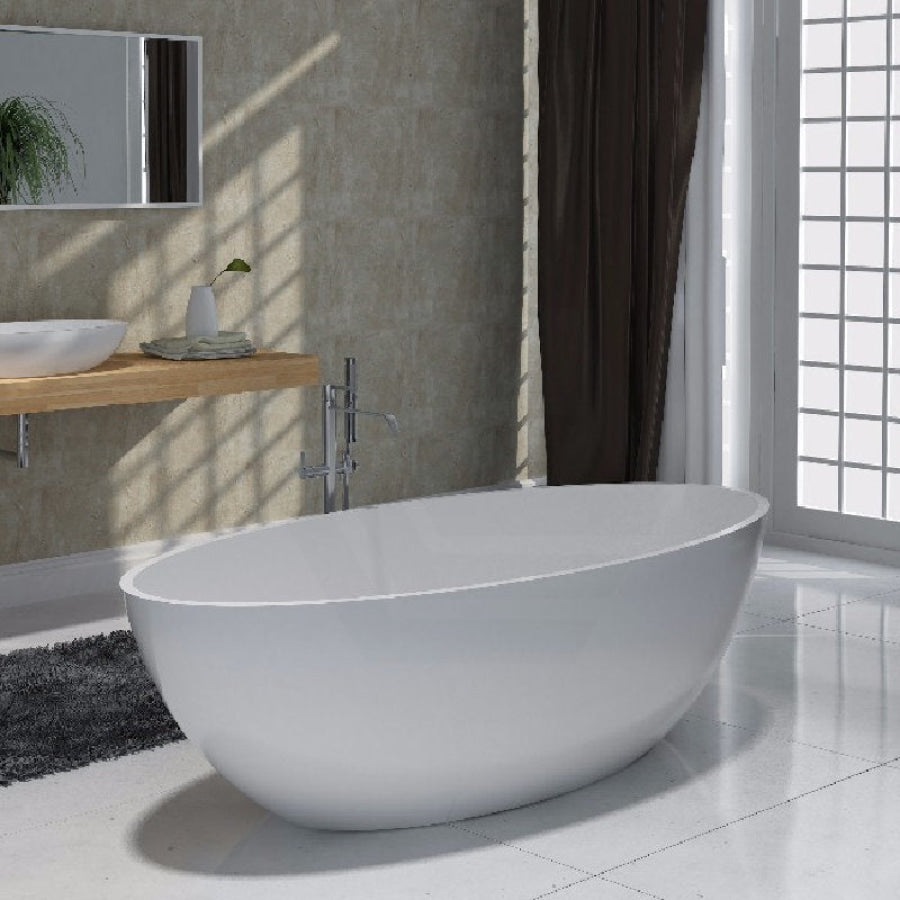 1730X1030X590Mm Lucia Oval Bathtub Freestanding Acrylic Gloss White No Overflow