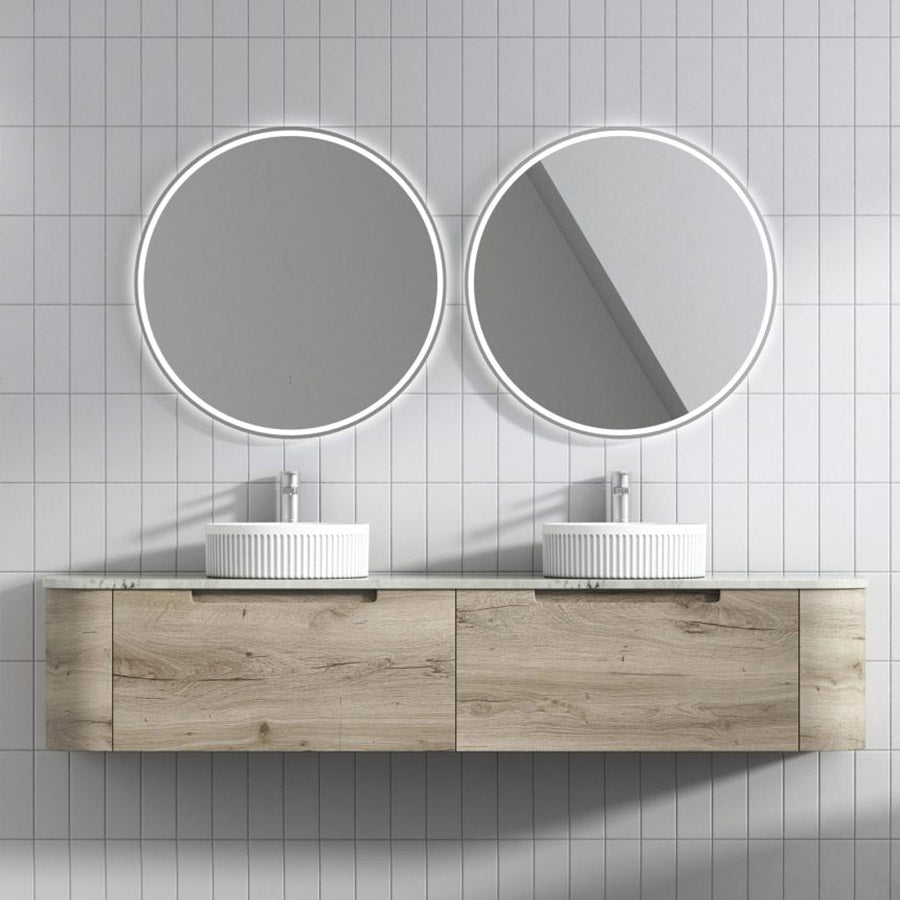 750 - 1800Mm Hamilton Wall Hung Curved Vanity Minimalistic Style Cabinet Only For Bathroom Matt