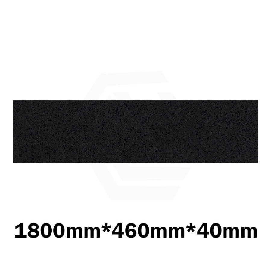 20Mm/40Mm Thick Gloss Ink Black Stone Top For Above Counter Basins 450-1800Mm Vanity Tops