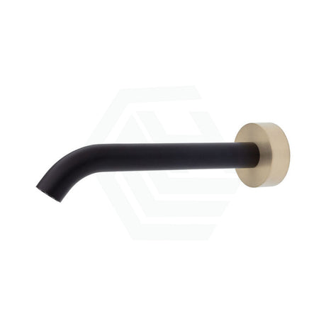 180Mm Fienza Kaya Solid Brass Matt Black Round Wall Spout For Bathroom Urban Spouts