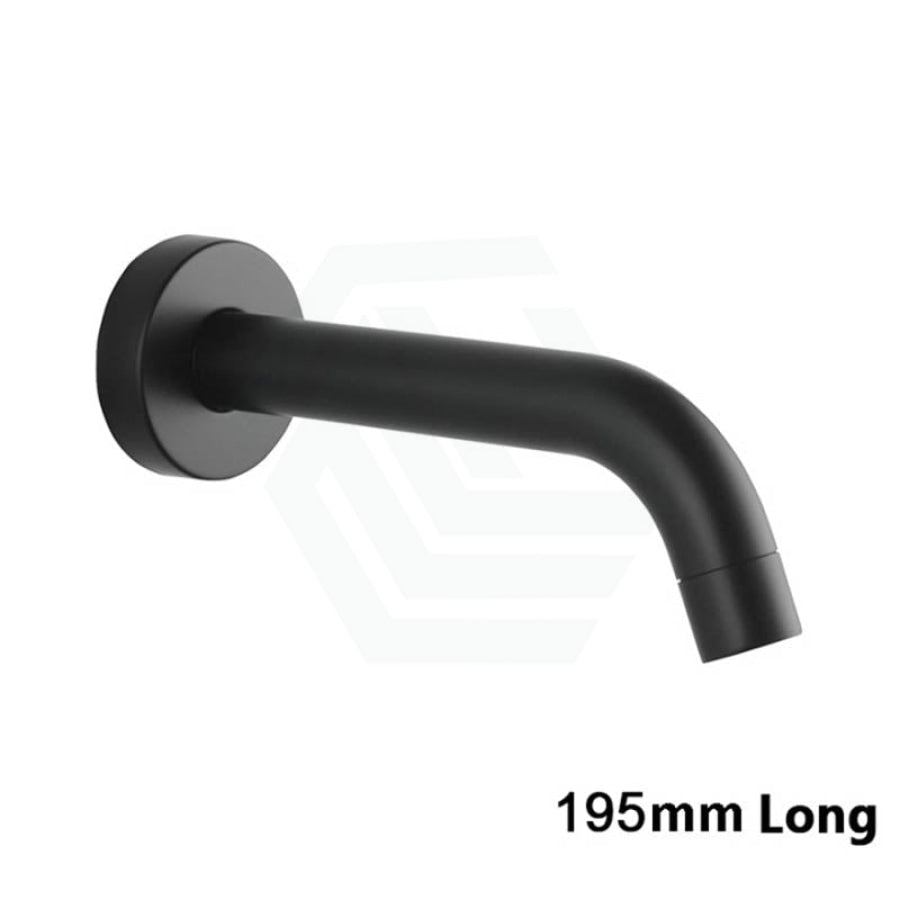 Round Brass Wall Mounted Bath Spout Black 195mm