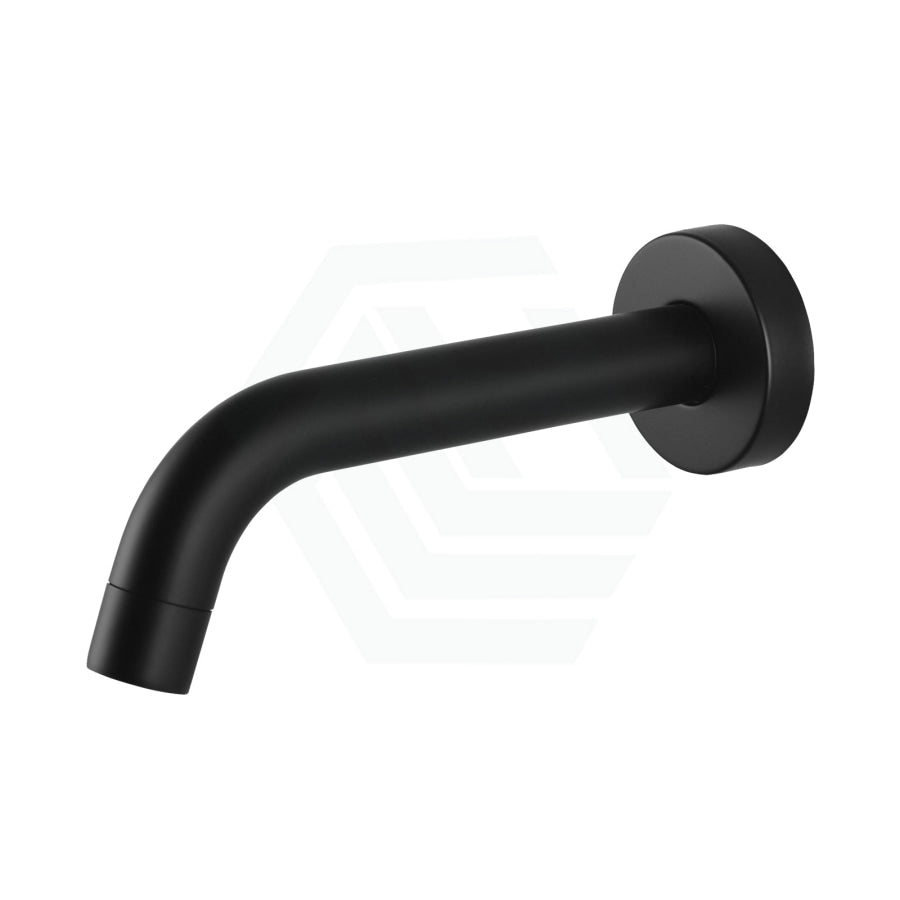 195Mm Euro Matt Black Solid Brass Round Wall Spout For Bathroom Bathroom Products