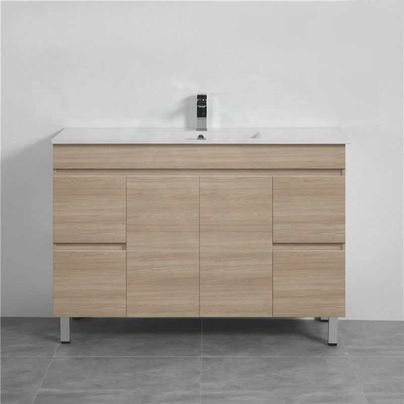 1200/1500/1800Mm 2-Door 4-Drawer Freestanding Bathroom Legs Vanity Single/Double Multi-Colour