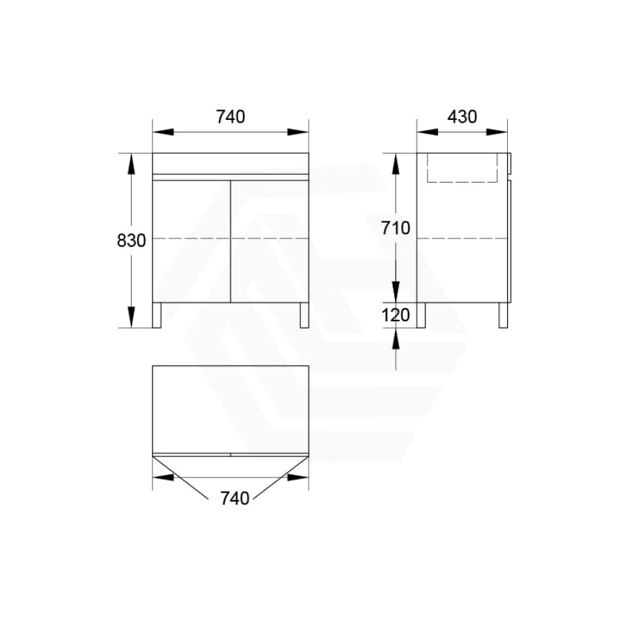 600/750/900Mm 2-Door Freestanding Bathroom Vanity With Legs Multi-Colour Cabinet Only 750Mm Vanities