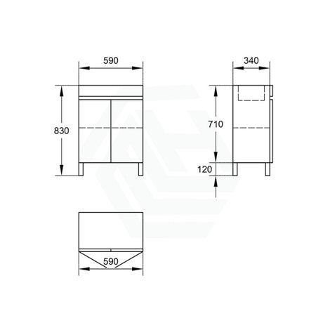 600/750/900Mm 2-Door Narrow Freestanding Bathroom Vanity With Legs Multi-Colour Cabinet Only 600Mm